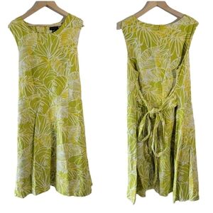 ASHLEY STEWART Neon White Tropical Sundress Sz 20 Linen Blend Beachy Cottagecore